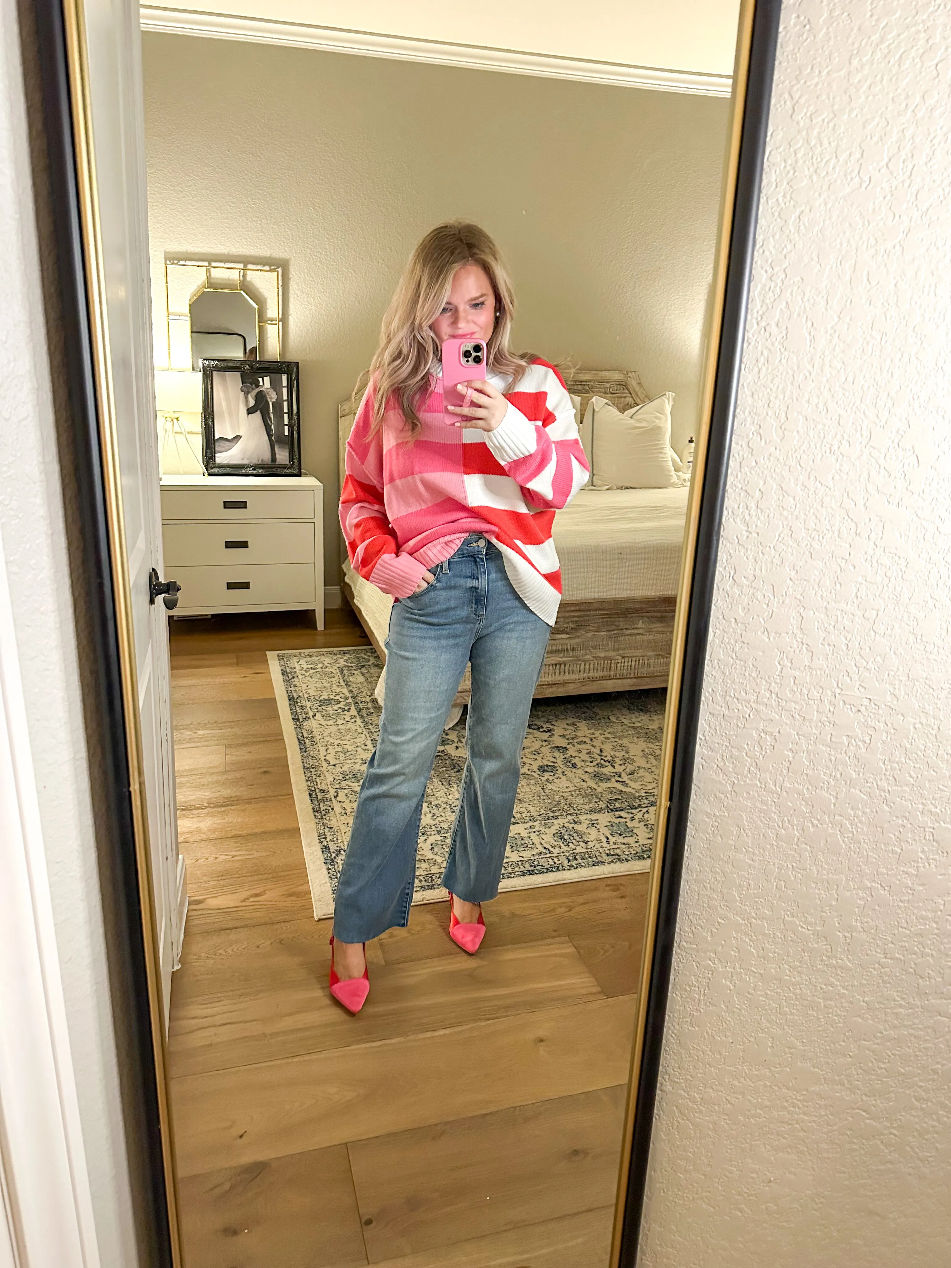 High Rise Kick Flare Medium Wash Jeans