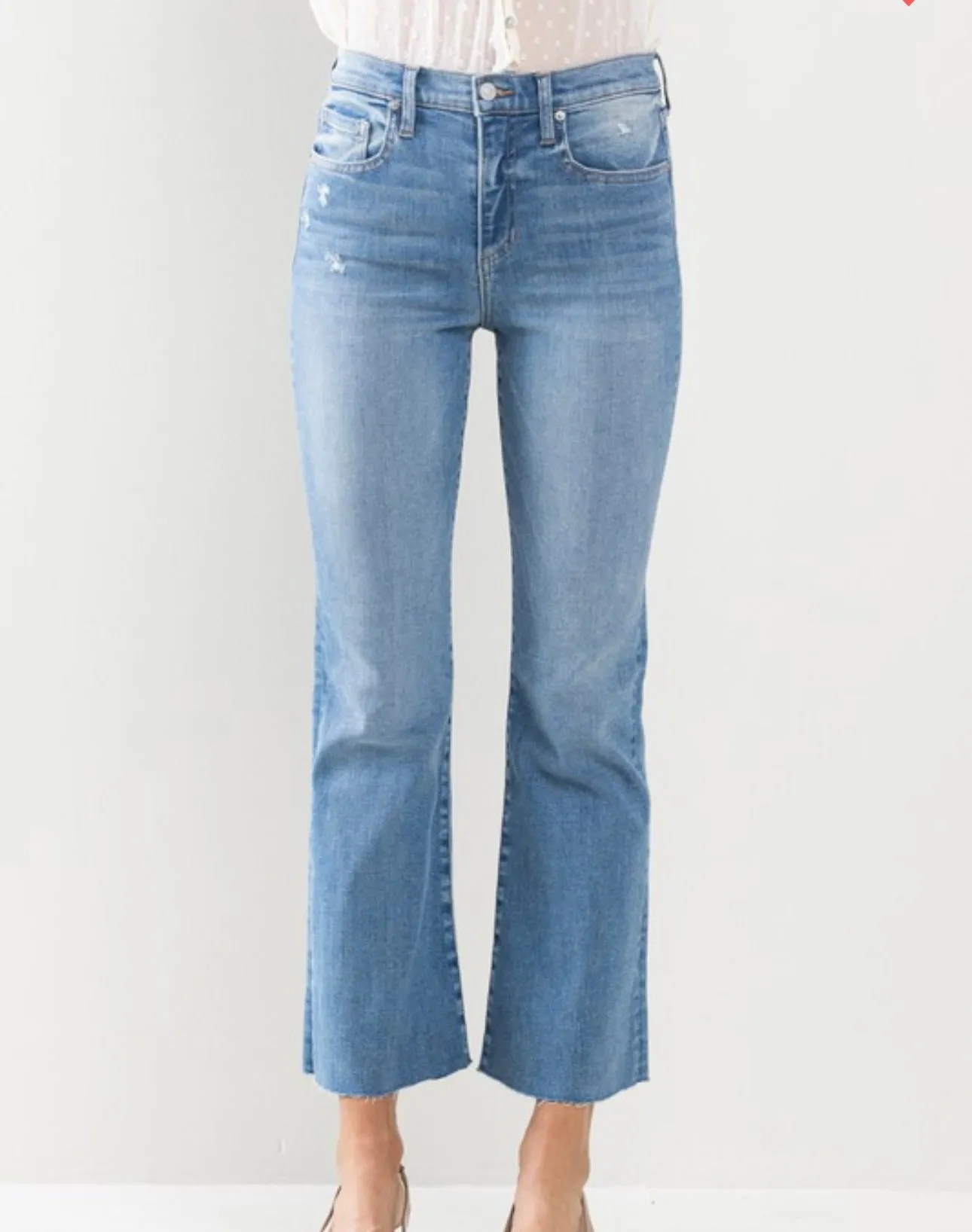 High Rise Kick Flare Medium Wash Jeans