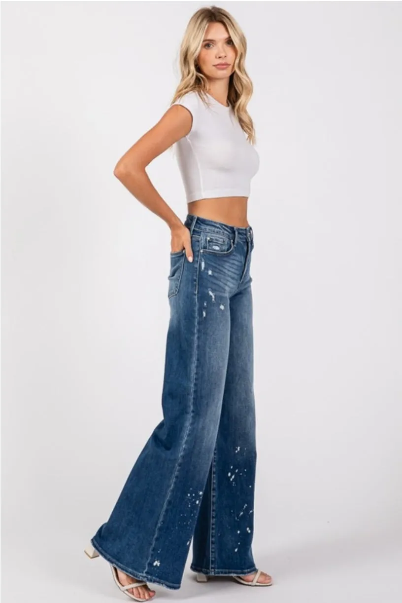 High Rise Stretch Palazzo Pants