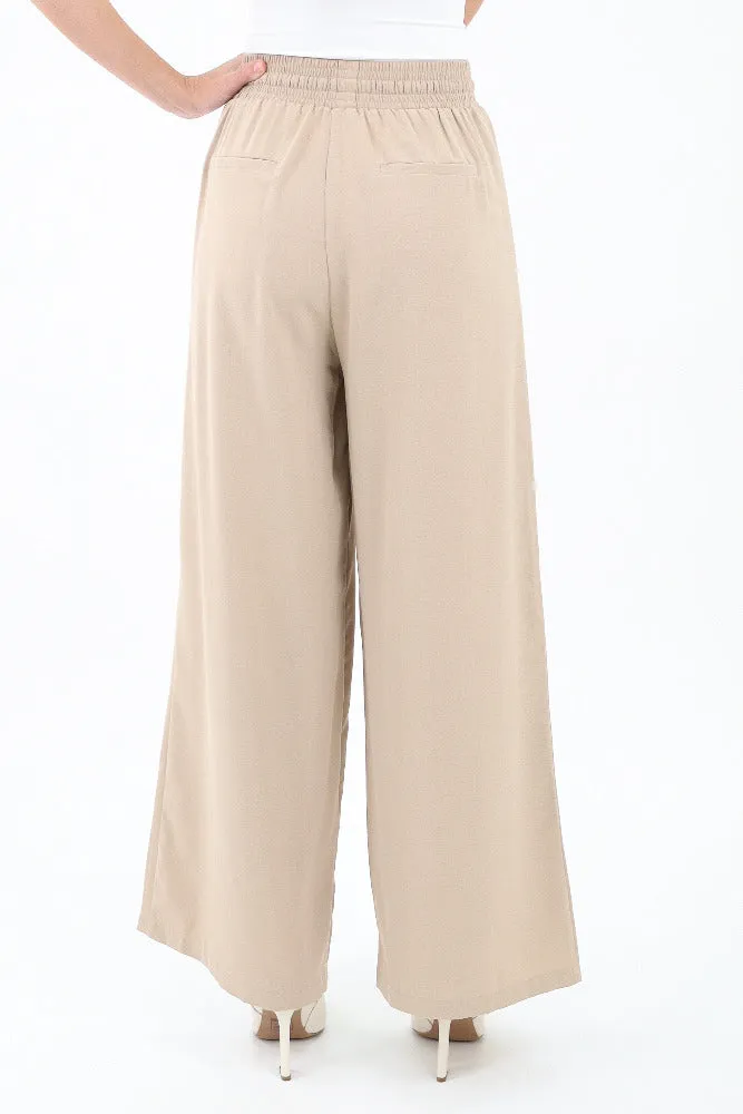 High Rise Utility Pants -Beige
