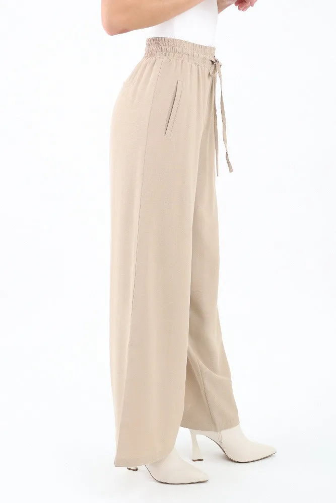 High Rise Utility Pants -Beige