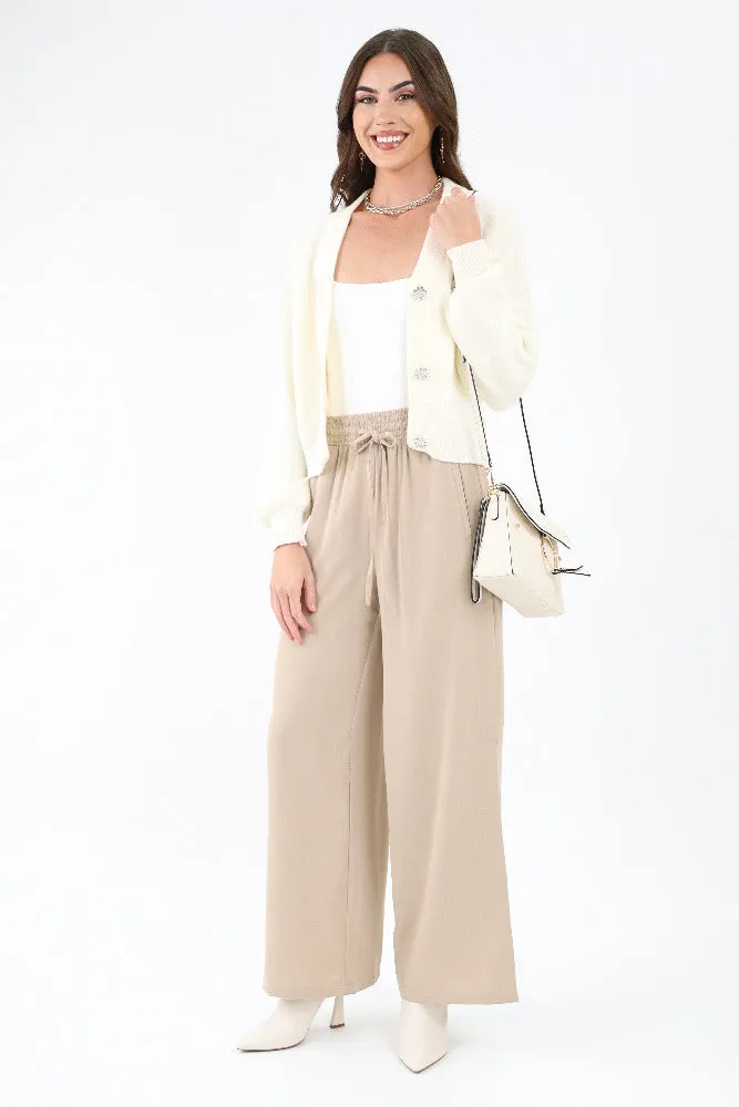 High Rise Utility Pants -Beige