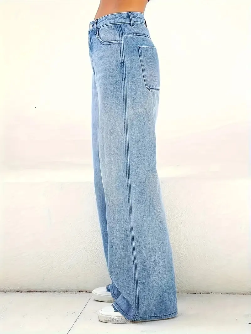 High-Waist Loose Fit Jeans | Women's Casual & Versatile Denim