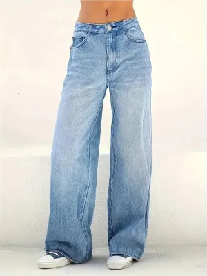 High-Waist Loose Fit Jeans | Women's Casual & Versatile Denim