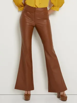 High-Waisted Faux-Leather Flare Pant