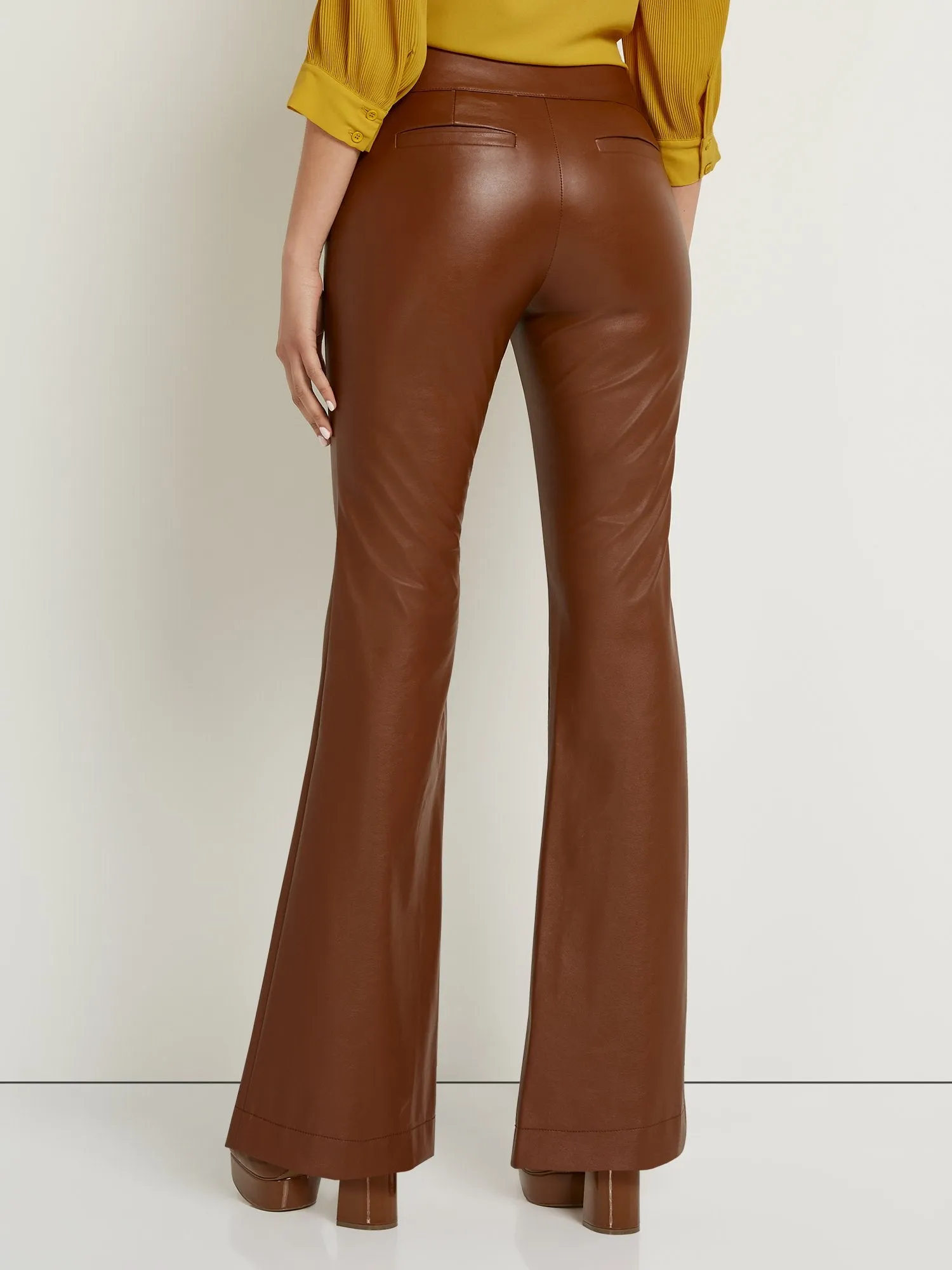 High-Waisted Faux-Leather Flare Pant