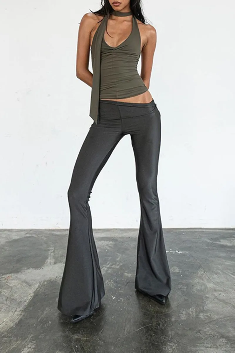 HPT1182 Sleek Flare High-Waist Pants