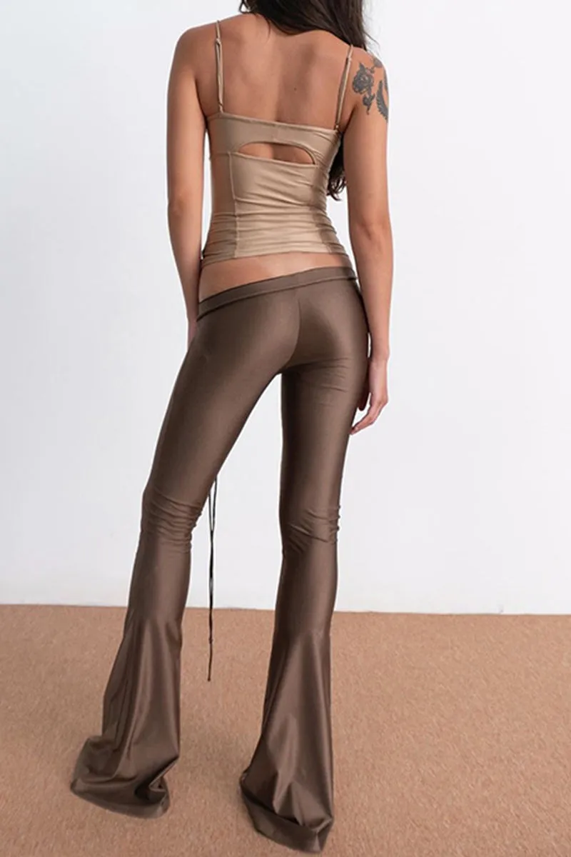 HPT1182 Sleek Flare High-Waist Pants