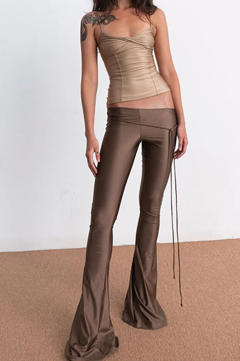 HPT1182 Sleek Flare High-Waist Pants