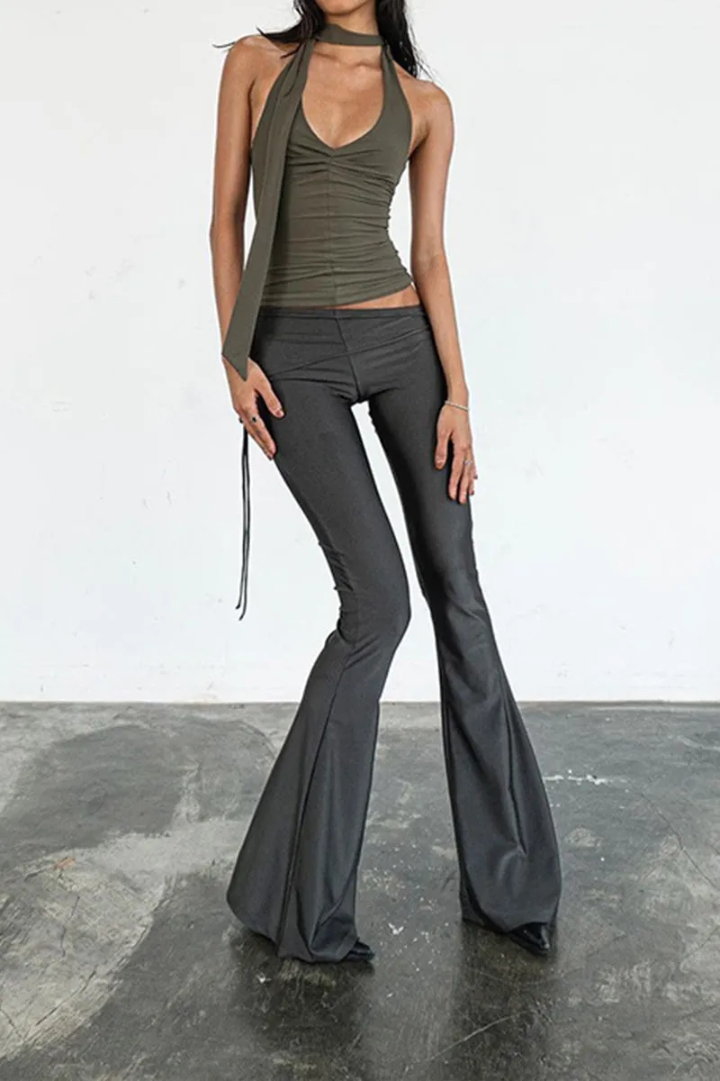 HPT1182 Sleek Flare High-Waist Pants