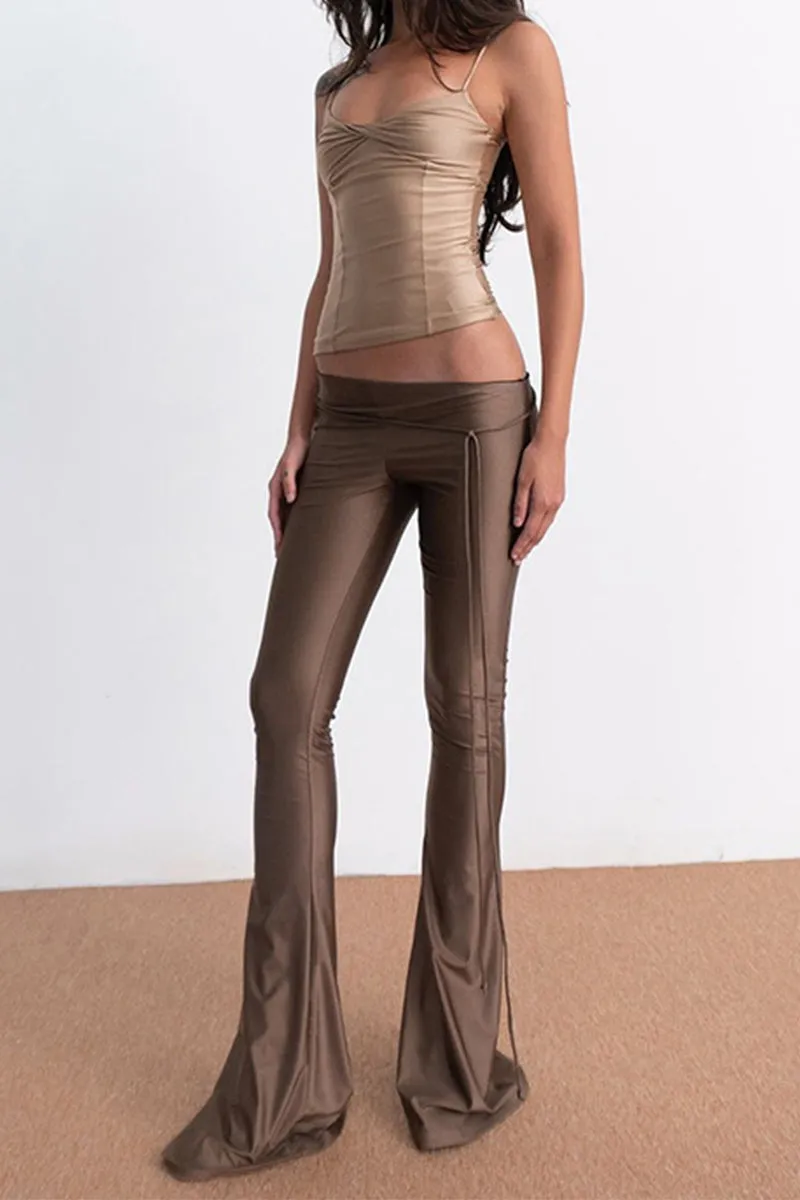 HPT1182 Sleek Flare High-Waist Pants