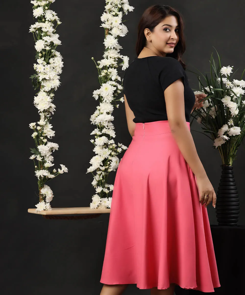 Huge Waist Band Printed Skirt