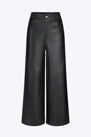 Illyria - Trendy Wide Leg Woman's Button Pocket Trousers