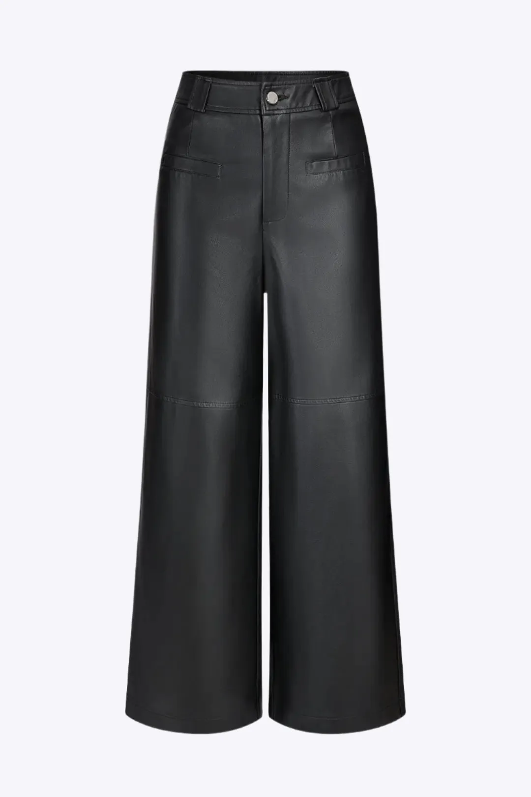 Illyria - Trendy Wide Leg Woman's Button Pocket Trousers