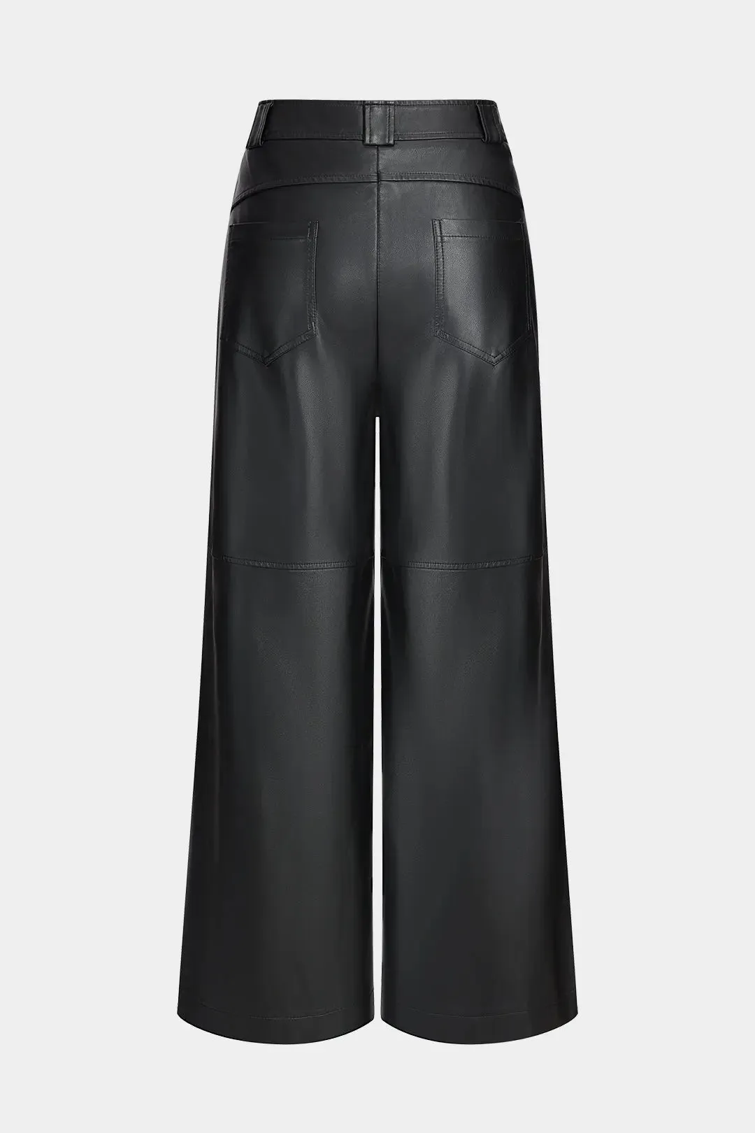 Illyria - Trendy Wide Leg Woman's Button Pocket Trousers