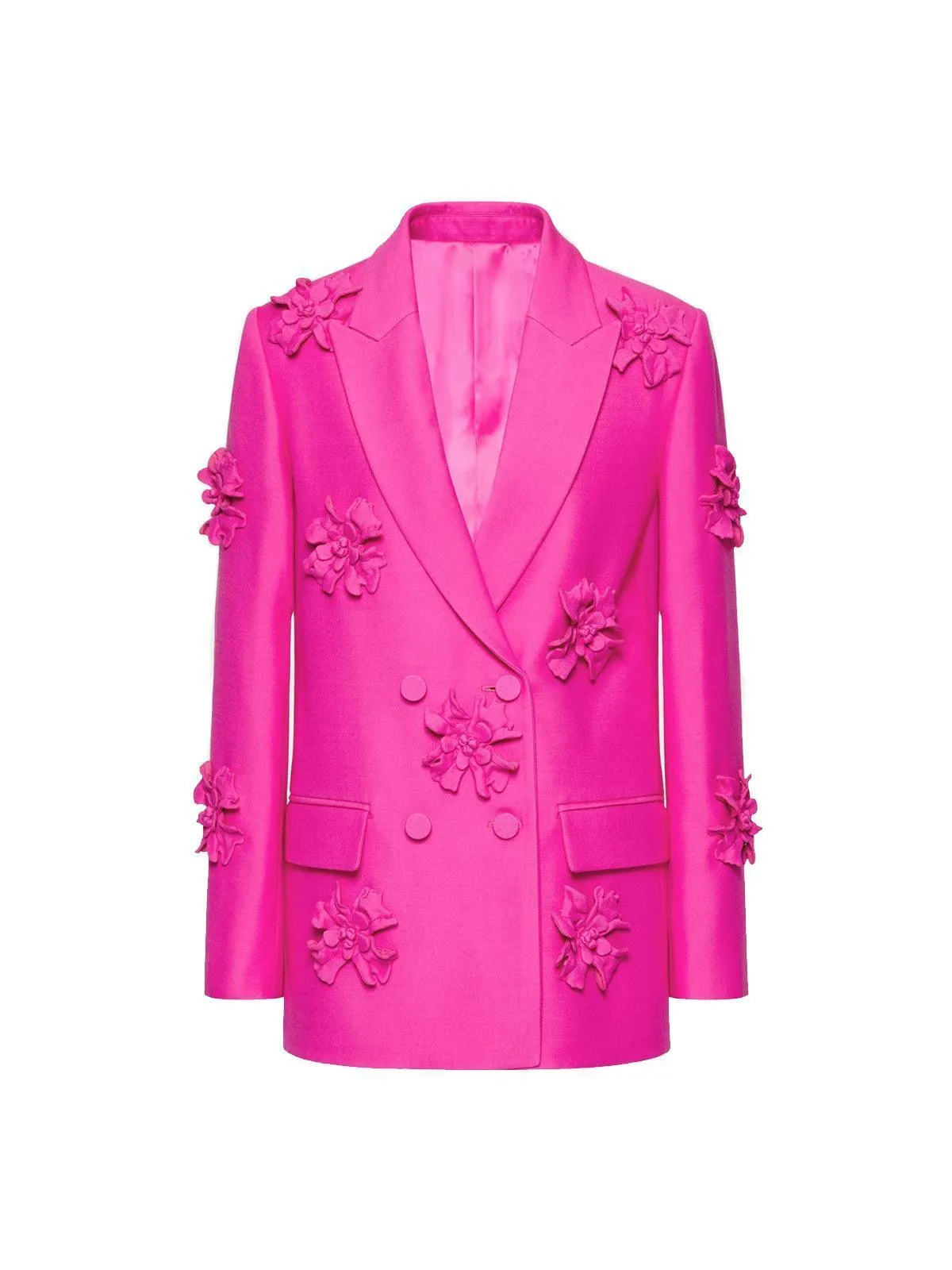 Indiana Floral Embellished Blazer Set In Hot Pink