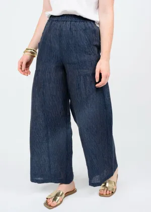 Indigo Stripe Wide Leg Pant