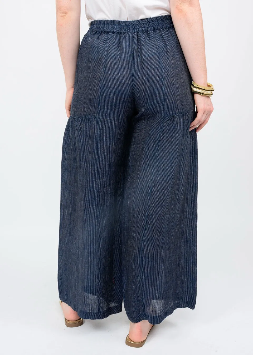 Indigo Stripe Wide Leg Pant