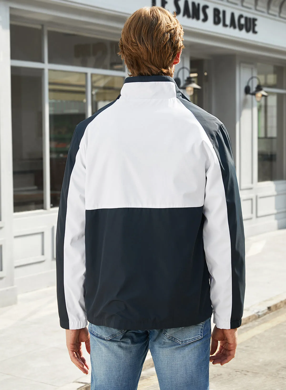 JMIERR Men's Crew Midlayer Fleece Lined Waterproof Windproof Rain Jacket