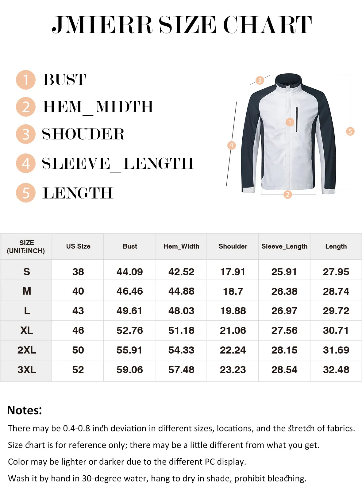 JMIERR Men's Crew Midlayer Fleece Lined Waterproof Windproof Rain Jacket