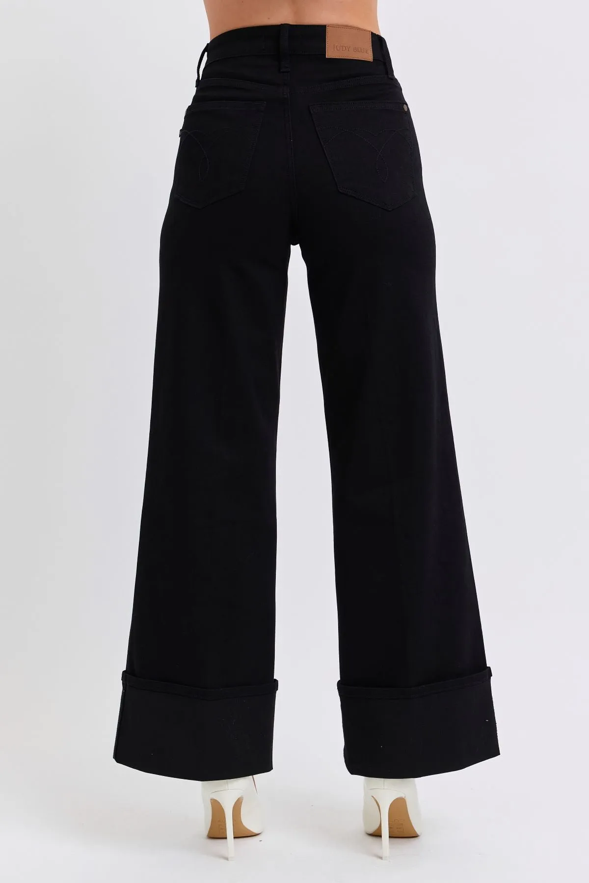 Judy Blue Retro Wide Leg Cuff Pants