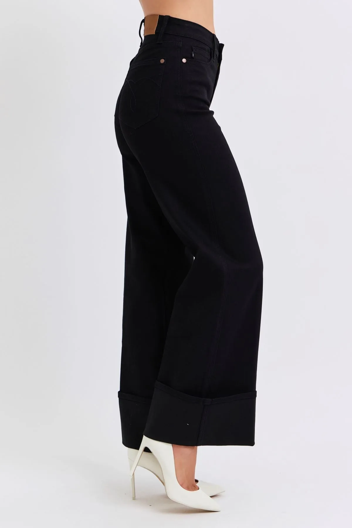 Judy Blue Retro Wide Leg Cuff Pants