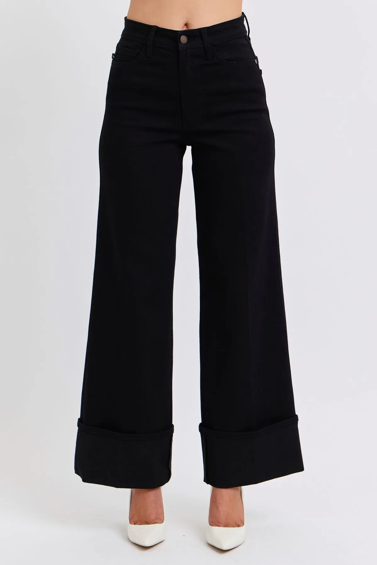 Judy Blue Retro Wide Leg Cuff Pants