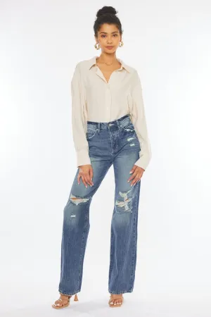 Kancan 90'S Wide Leg Ultra High Rise Flare Jeans