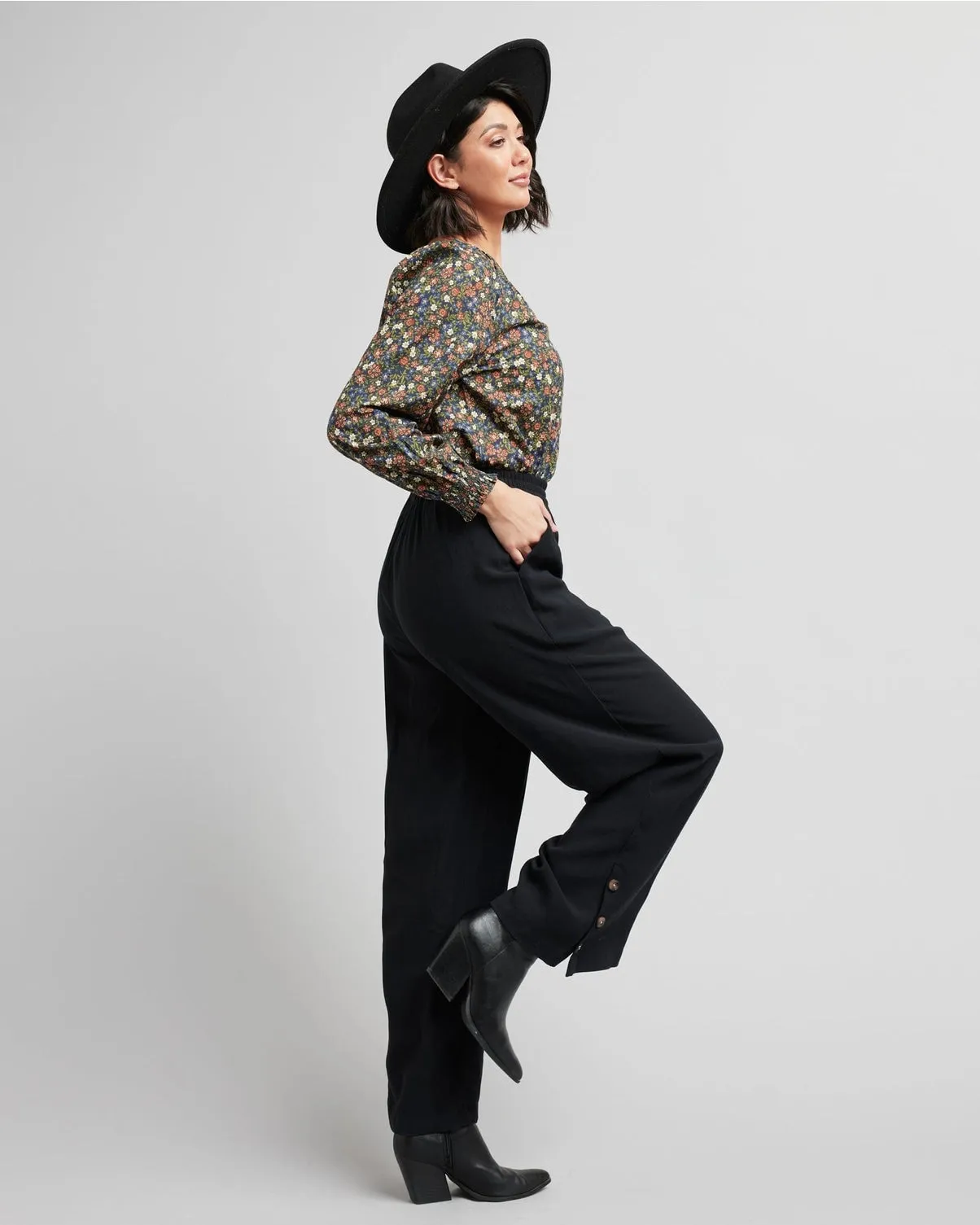 Keaton Wide Leg Pants - Black