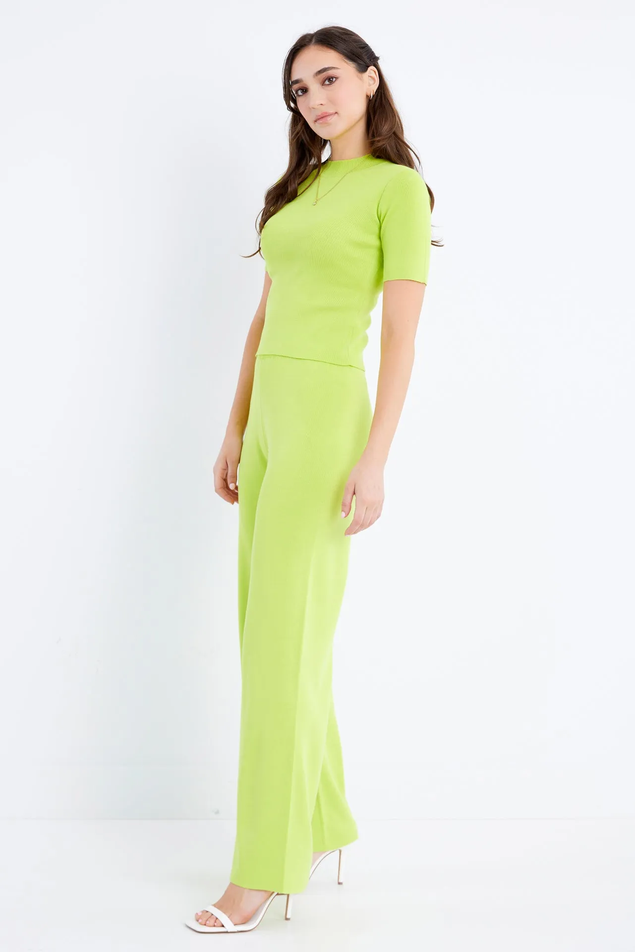 Knit Short Sleeve Top and Pants Set