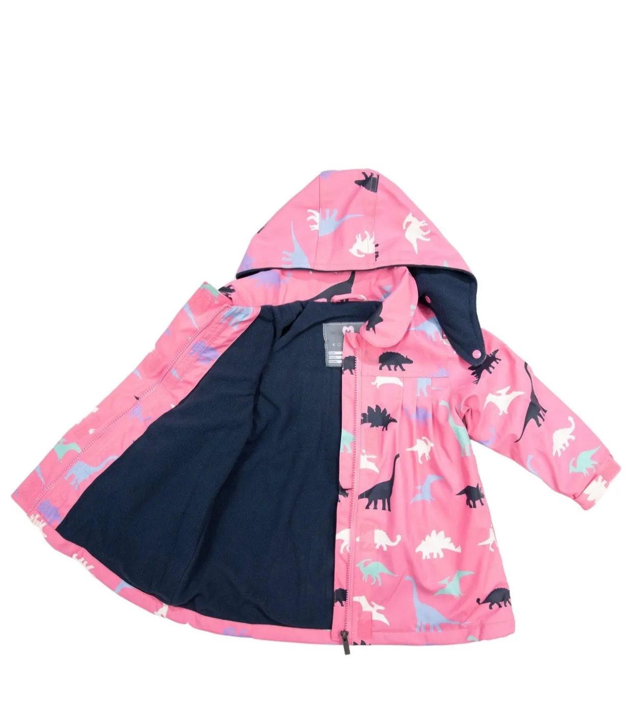 Korango Girl Dinosaurs Colour Changing Raincoat - Navy
