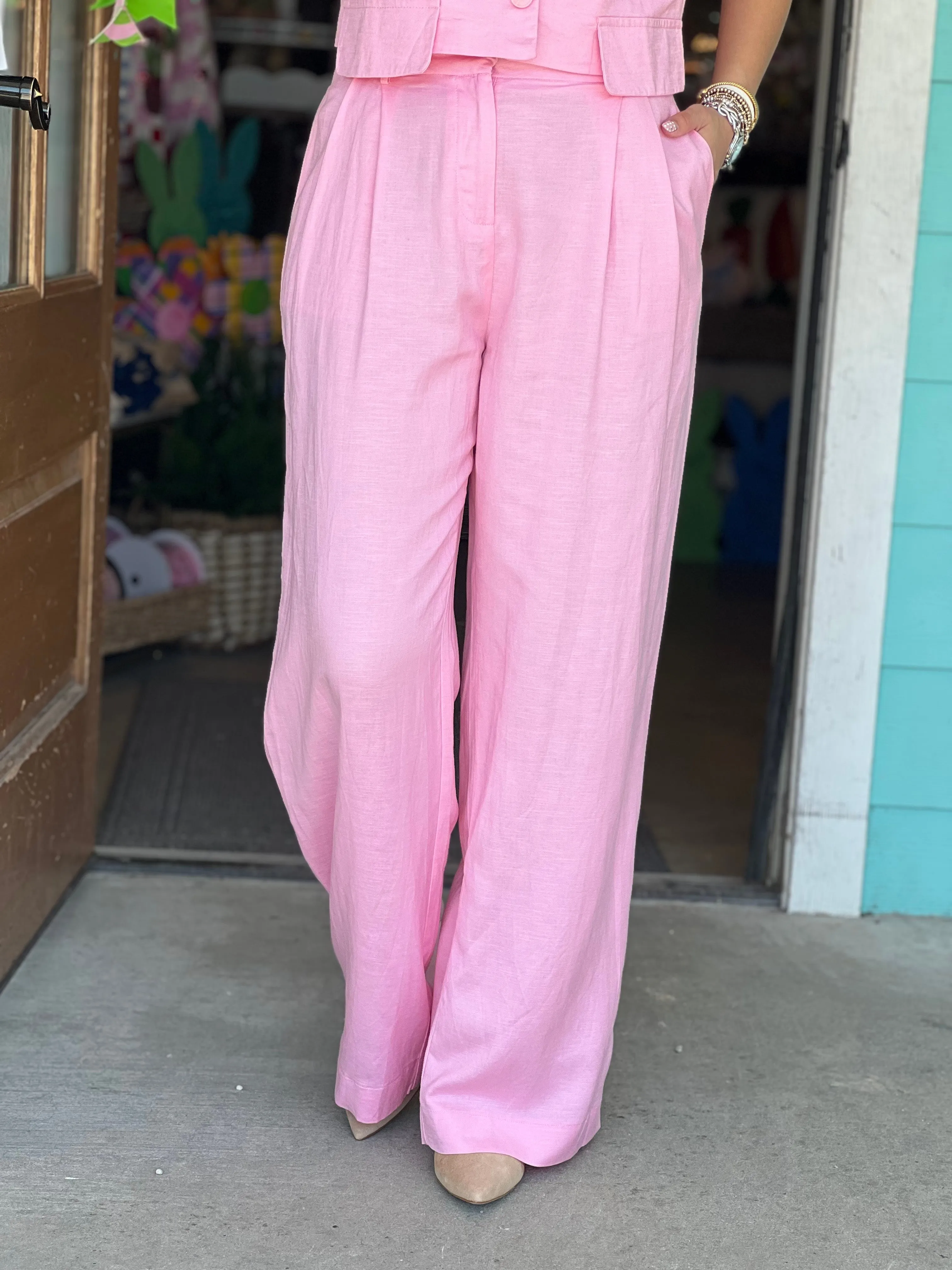Light Pink Wide Leg Pants