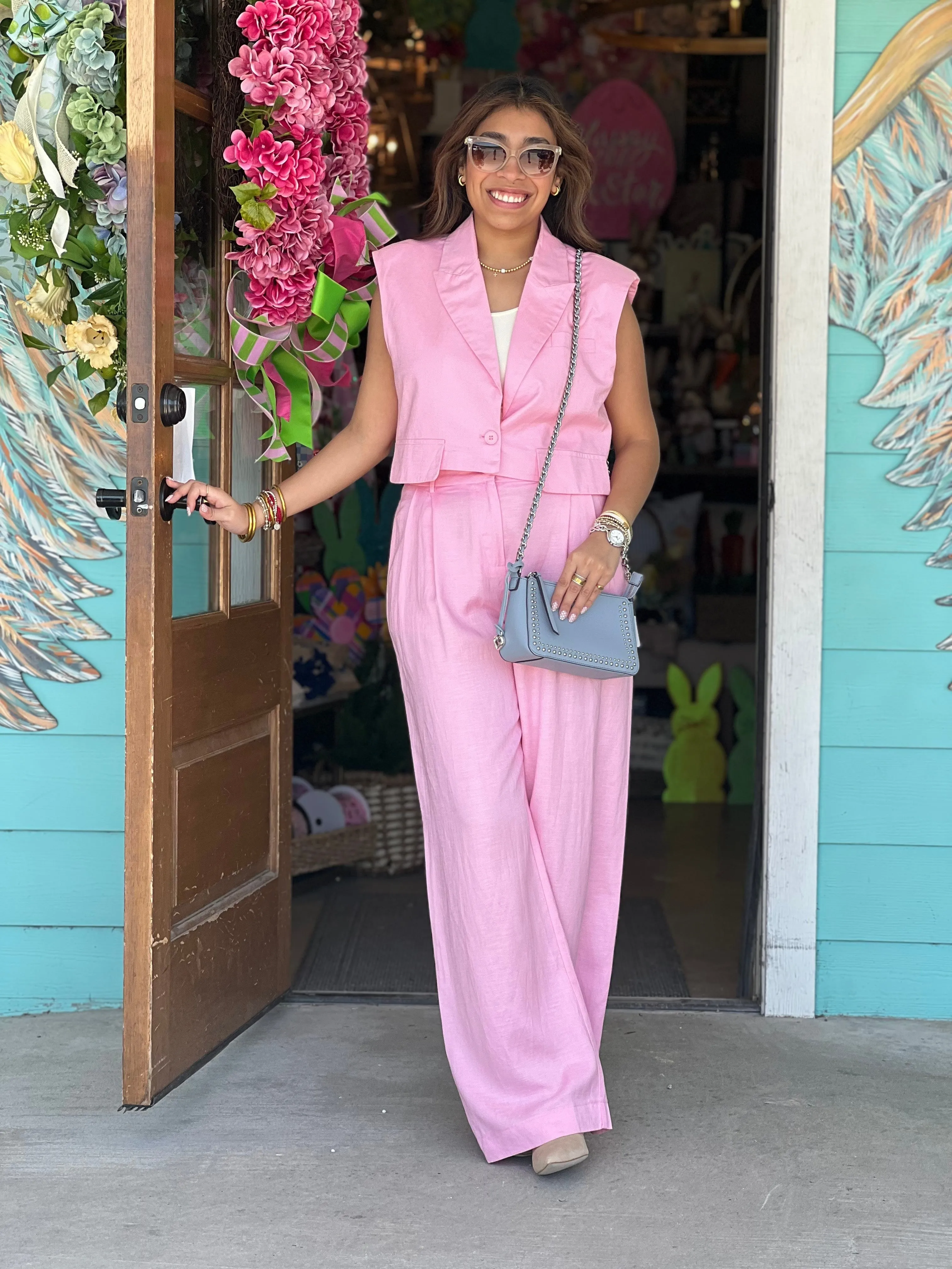 Light Pink Wide Leg Pants