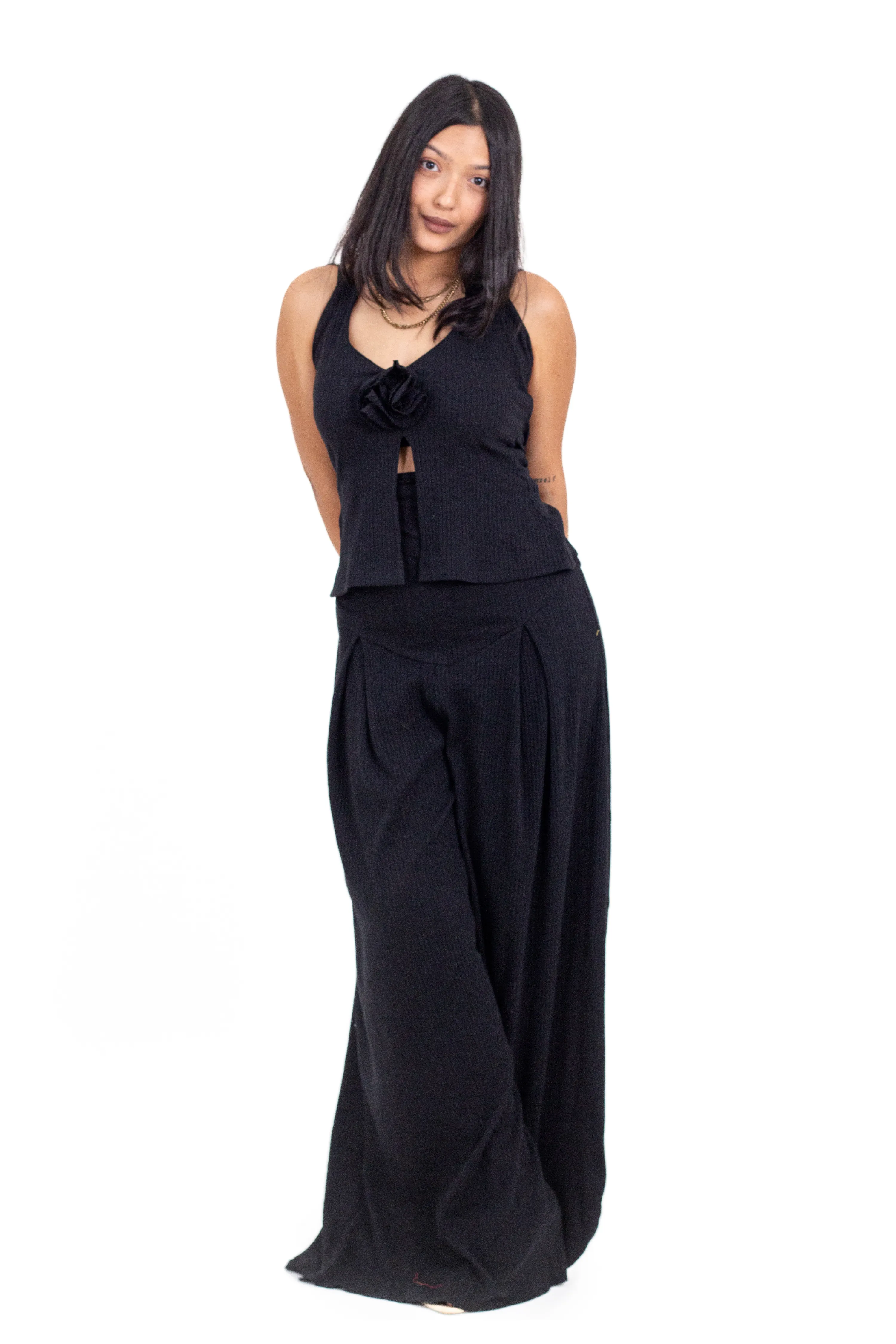 Lilac Ribbed Corset Pants