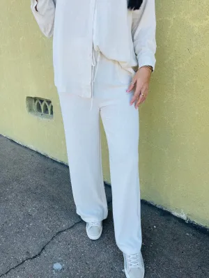 Linen Wide Leg Drawsting Pant