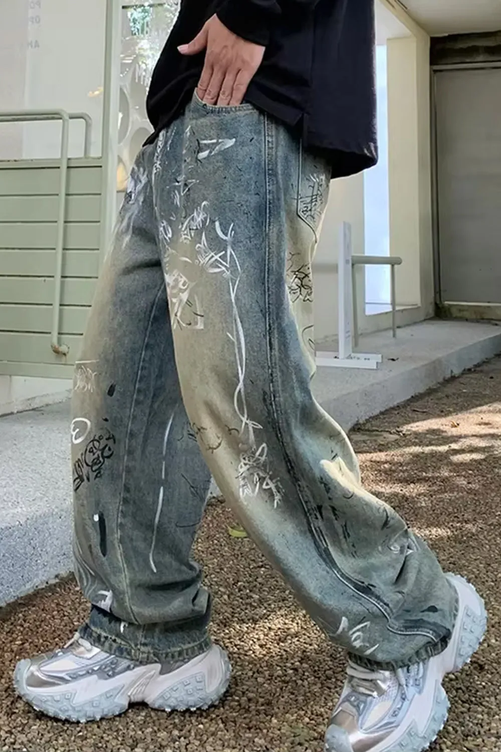 Loose Art Graffiti Hip Hop Jeans Pants