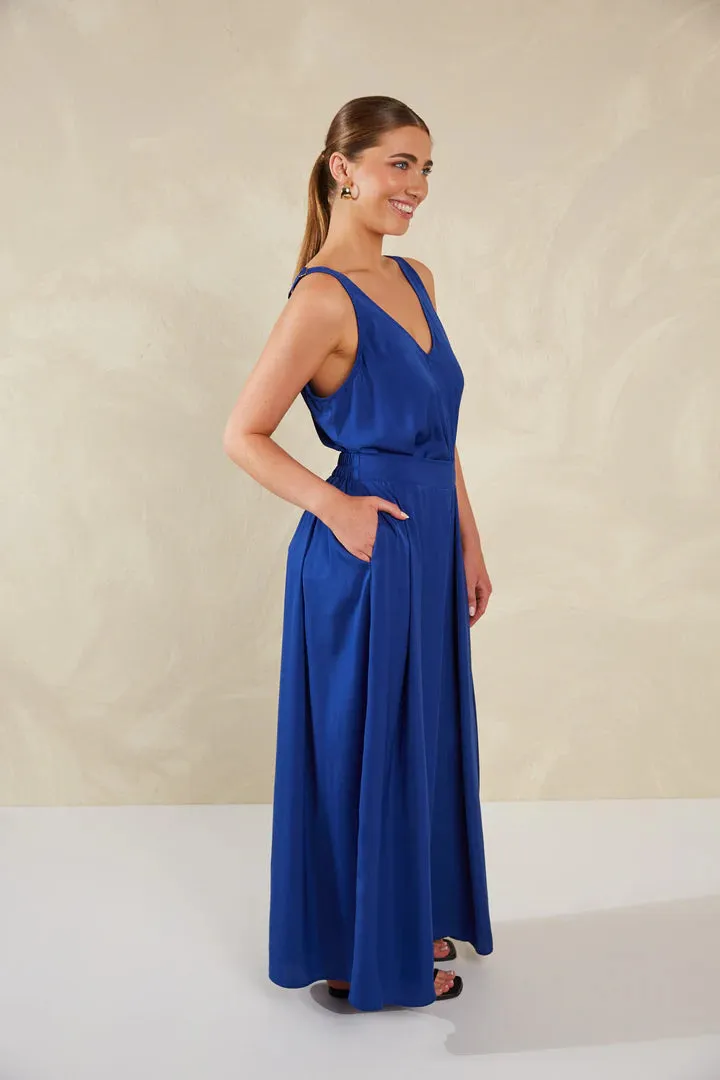 Luxe Wide Leg Pants - Blue