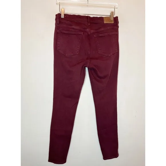 Madewell 9&quot; Maroon High Riser Skinny Skinny pants Size 29