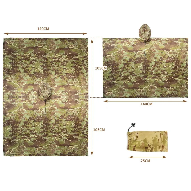 Man Military Impermeable Zipper Camo Raincoat Waterproof Rain Coat Men Raincoat Women Awning The Rain Motorcycle Rain Poncho