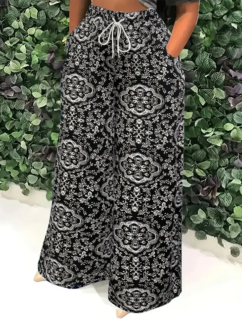 Mandala Plus Size Wide Leg Pant