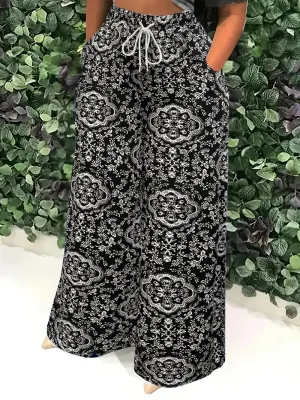 Mandala Plus Size Wide Leg Pant