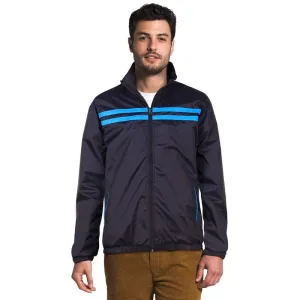 Men's Activewear Jacket - Stylish Winter Jacket with Pockets | M Size | Black with Blue Stripes