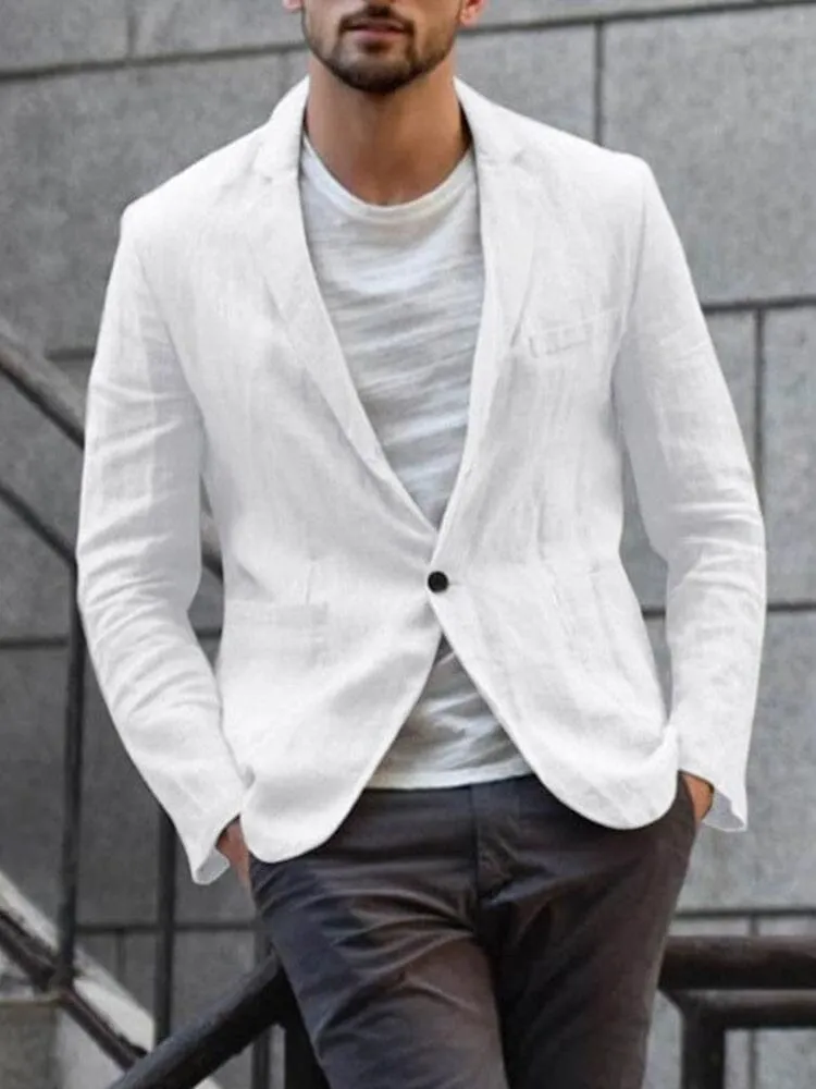 Men’s Casual Slim Fit Linen Mix Blazer
