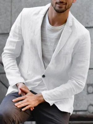 Men’s Casual Slim Fit Linen Mix Blazer