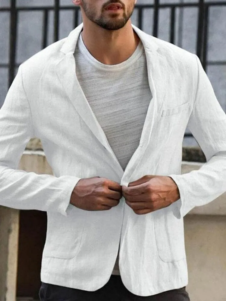 Men’s Casual Slim Fit Linen Mix Blazer