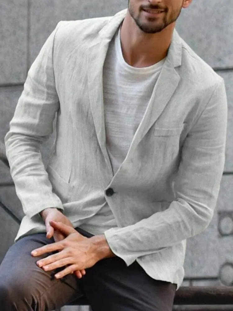 Men’s Casual Slim Fit Linen Mix Blazer