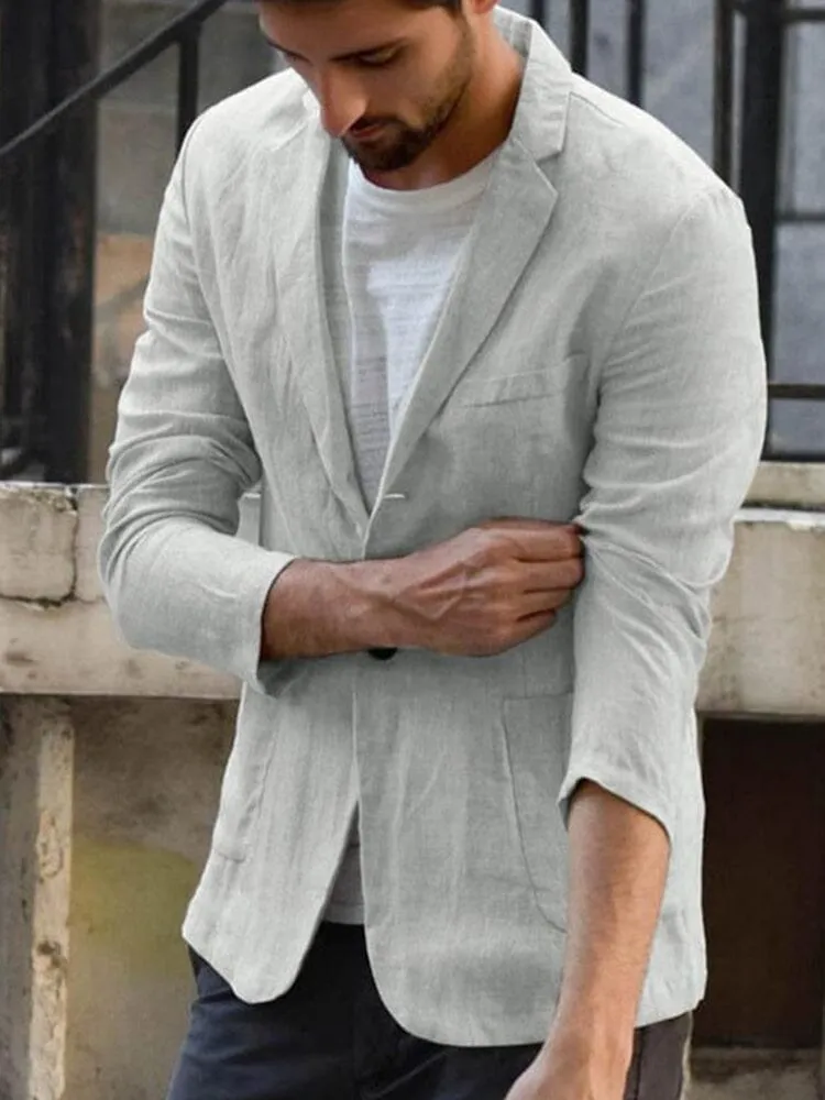 Men’s Casual Slim Fit Linen Mix Blazer