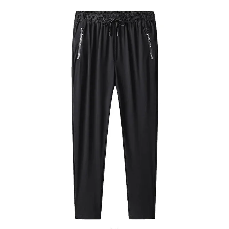 Men's Quick-Drying Sports Pants - Joggers Sportswear, Solid Sweatpants, Male Elastic Trousers