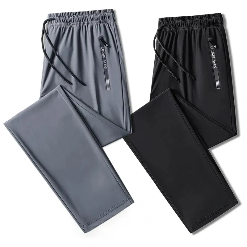 Men's Quick-Drying Sports Pants - Joggers Sportswear, Solid Sweatpants, Male Elastic Trousers