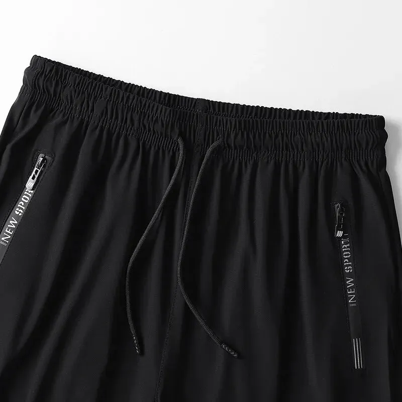 Men's Quick-Drying Sports Pants - Joggers Sportswear, Solid Sweatpants, Male Elastic Trousers